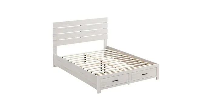 Brantford Wood Queen Storage Panel Bed Coastal White