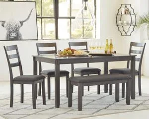 Bridson Dining Table and Chairs With Bench (set of 6)