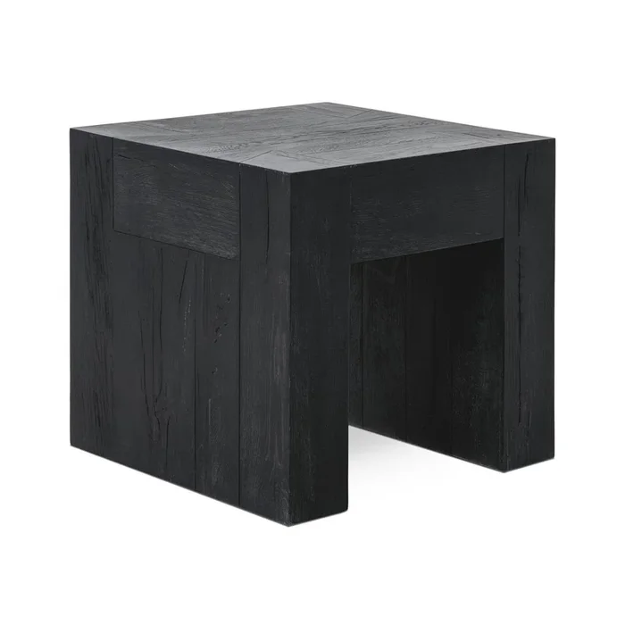 Bristol Reclaimed Oak 24″ End Table Black