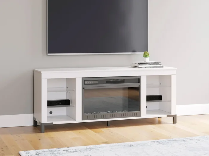 Brollevi 60″ TV Stand with Electric Fireplace