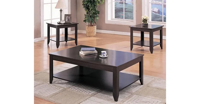Brooks 3-piece Rectangular Coffee Table Set Cappuccino
