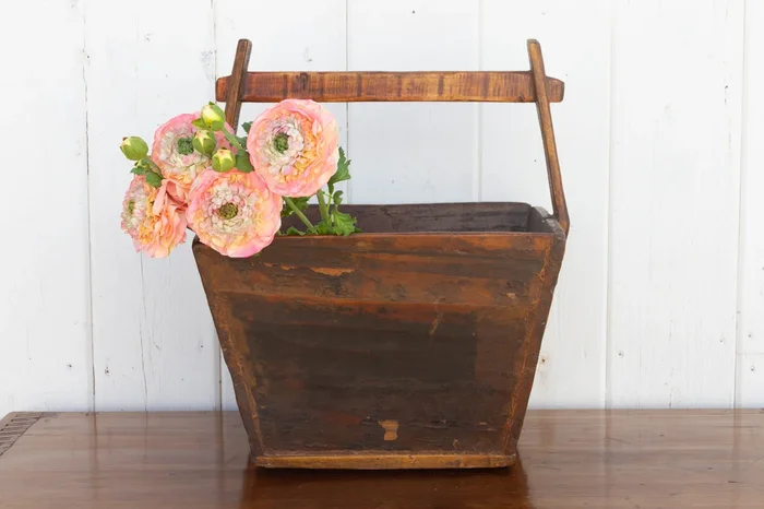 Brown Glazed Vintage Asian Basket (Trade)