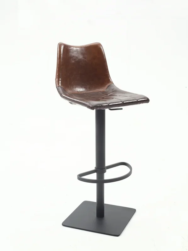 Brown Vintage-Style Pneumatic Height Adjustable Swivel Stool