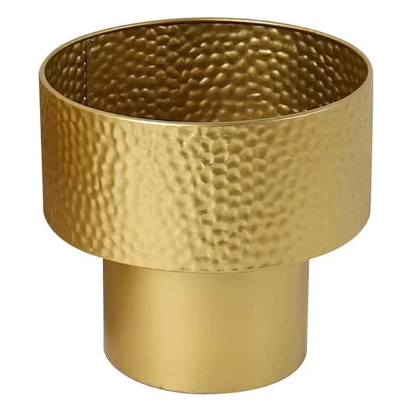 Brynn Gold Metal Outdoor Planter, Small