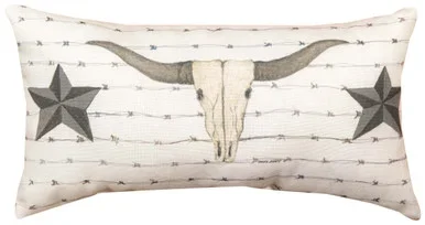 Bull Skull & Stars Pillow