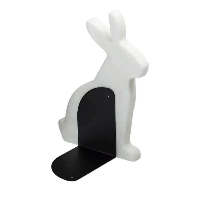 Bunny White Carrara Right Bookend by Alessandra Grasso