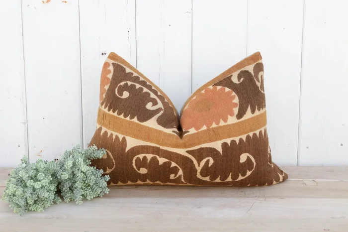Butter Cup Suzani Lumbar Pillow