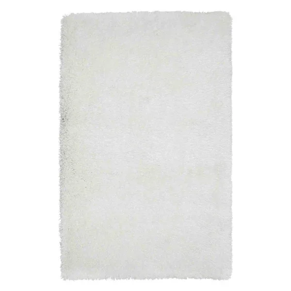(C102) White Shag Area Rug, 5×7