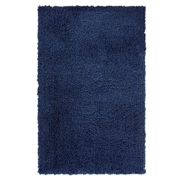 (C194) Kodiak Navy Blue Shag Accent Rug, 3×5
