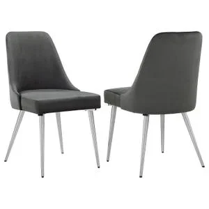 Cabianca Upholstered Dining Side Chair Grey (set of 2)