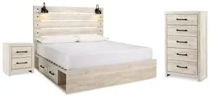 Cambeck King Panel Bed With Storage, Chest and Nightstand