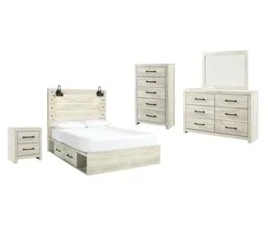 Cambeck Queen Panel Bed With Storage, Dresser, Mirror, Chest and Nightstand