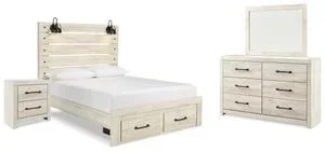 Cambeck Queen Panel Storage Bed, Dresser, Mirror and Nightstand