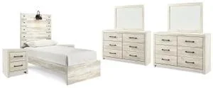 Cambeck Twin Panel Bed, 2 Dressers, 2 Mirrors and 2 Nightstands