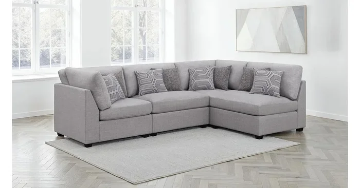 Cambria 4-piece Upholstered Modular Sectional Sofa Grey