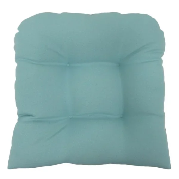 Canal Blue Canvas Outdoor Wicker Seat Cushion