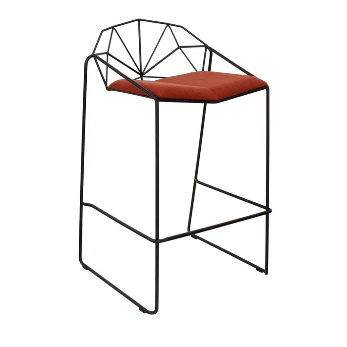 Capri Black and Orange Stool