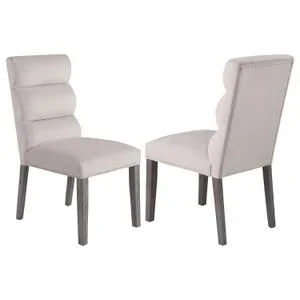 Carla Velvet Upholstered Dining Side Chair Stone (set of 2)