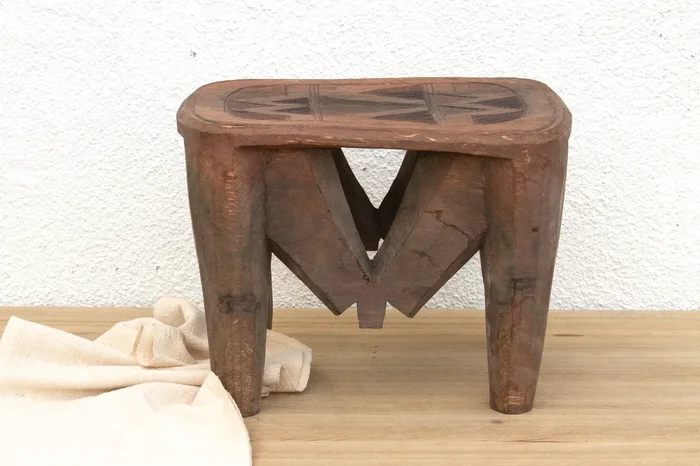 Carved African Storyteller’s Nupe Stool