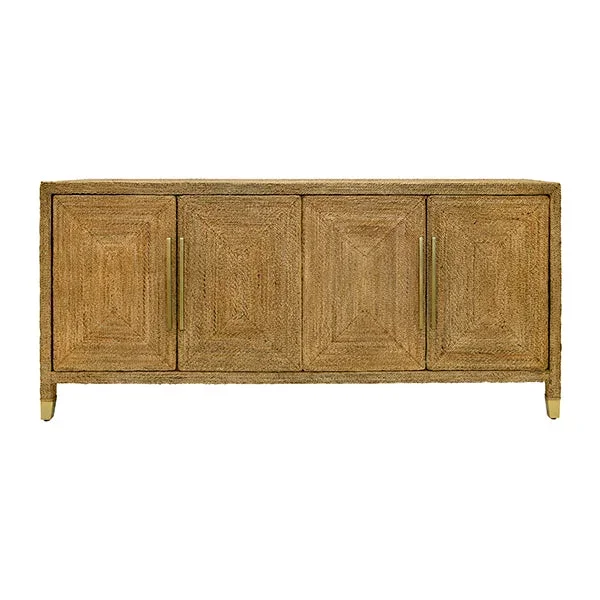 Casey Four Door Buffet in Satin Brass Hardware