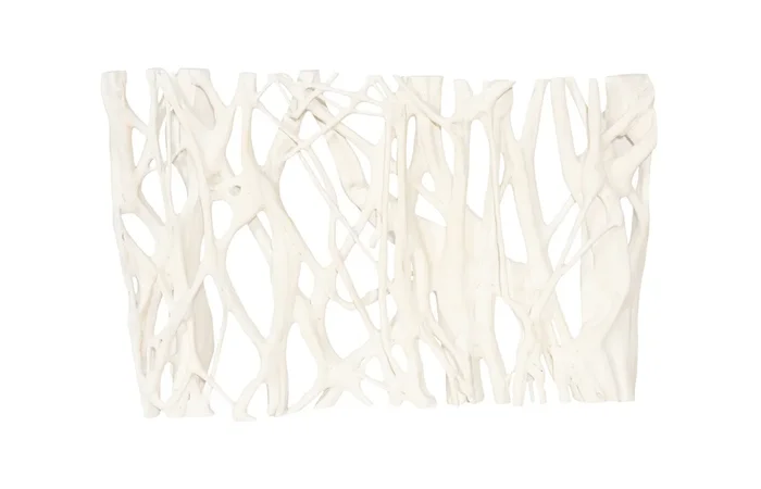 Cast Entwined Rectangular Wall Root, Faux Bleached