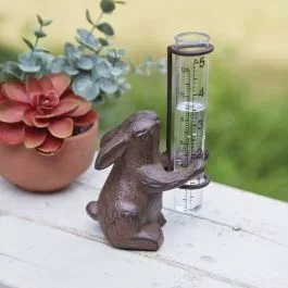 Cast Iron Bunny Rain Gauge