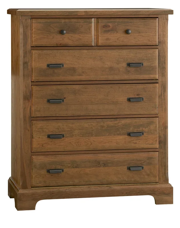 Casual 5-Drawer Bedroom Chest with Antique Bronze Hardware