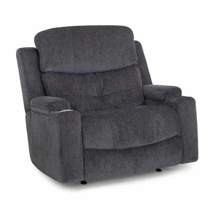 Casual Oversized Power Recliner with Cupholders and Storage Arms
