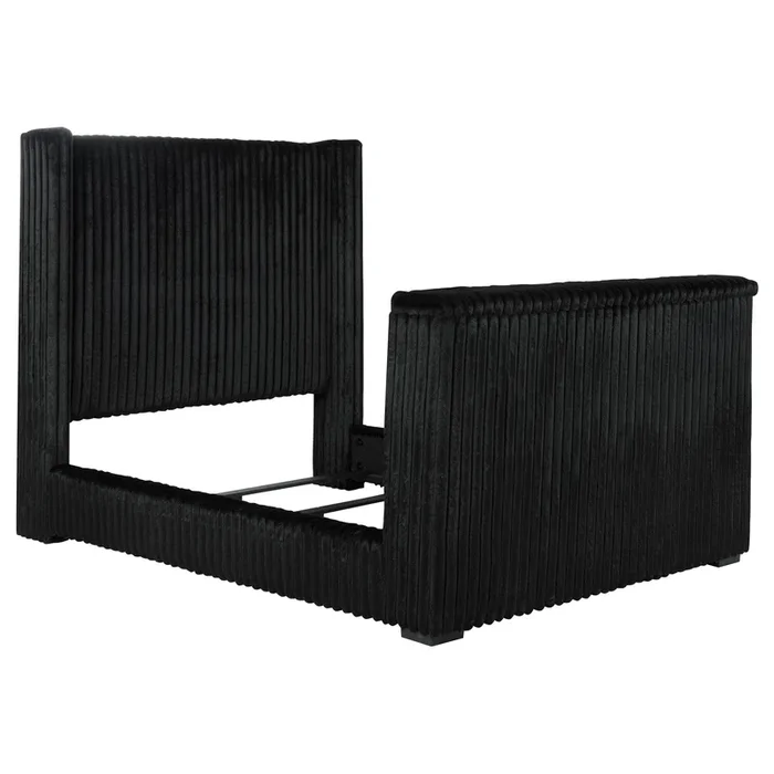 Centergrove Upholstered Queen Wingback TV Bed Black