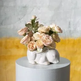 Ceramic Bunny Planter 6.75 Inch Set of 2