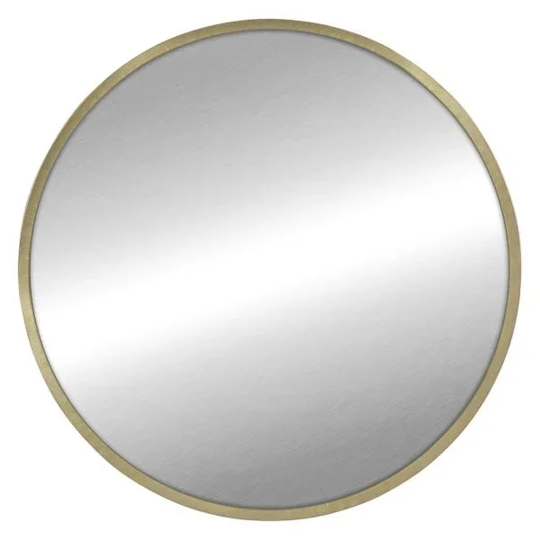 Champagne Metal Round Wall Mirror, 35″