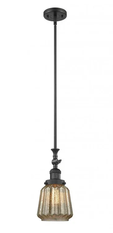 Chatham – 1 Light – 7 inch – Matte Black – Stem Hung – Adjustable Mini Pendant (3442|206-BK-G146)