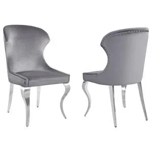 Cheyanne Upholstered Dining Side Chair Grey (set of 2)