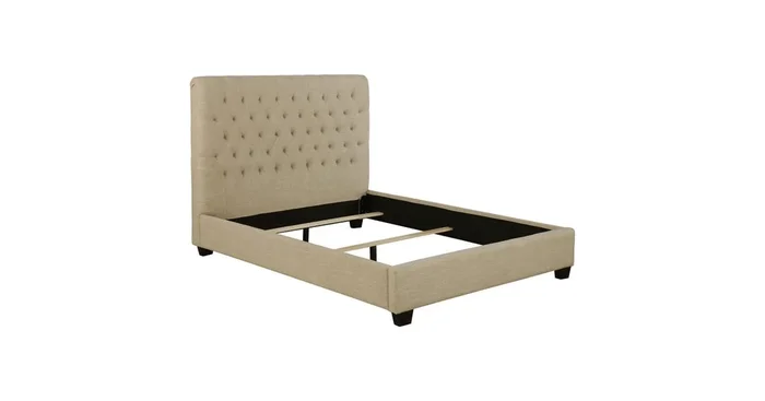 Chloe Upholstered Queen Panel Bed Oatmeal