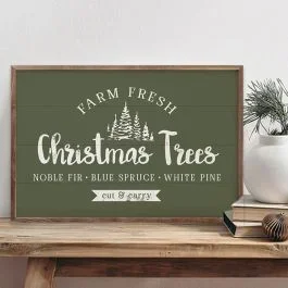 Christmas Trees Cut and Carry Green Wall Sign