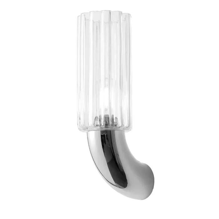 Chrome and Clear Glass Sconce