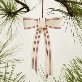 Classic Metal Bow Christmas Ornament 5 Inch Set of 3