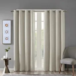 Classic Taupe Room Darkening Curtain Panel 54 Inch Set of 2