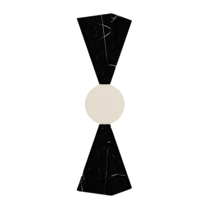 Clessidra Table Lamp in Black Marquinia Marble by Sissy Daniele