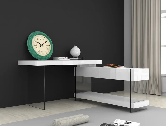 Cloud Desk White High Gloss 179921-D By J&M