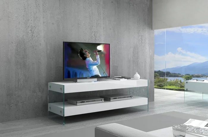 Cloud Mini TV Base White High Gloss 179601-MTV By J&M
