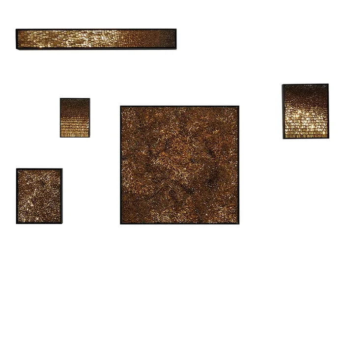 Composizone n1 Set of 5 Gold Glass Decorative Panels