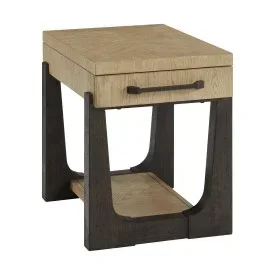 Contemporary 1-Drawer Side Table with Bronze Pull