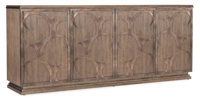 Contemporary 4-Door Credenza with Wire Management Cutouts
