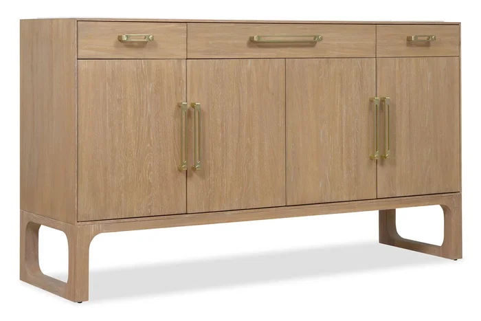 Contemporary 4-Door Dining Buffet with Silverware Tray