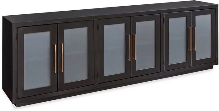 Contemporary 97″ Console with 6 Doors and Wire Management