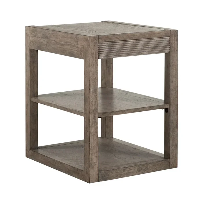 Contemporary Chairside Table with Open Shelving