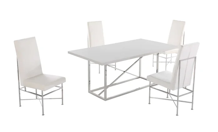 Contemporary Dining Set with Butterfly Extendable Table & 4 Side Chairs