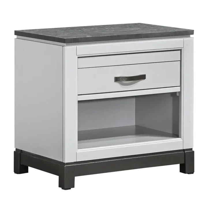 Contemporary Drawer Nightstand with LED Light