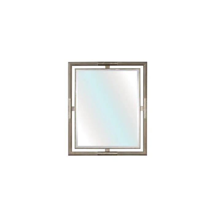 Contemporary Mirror with Metal Accents